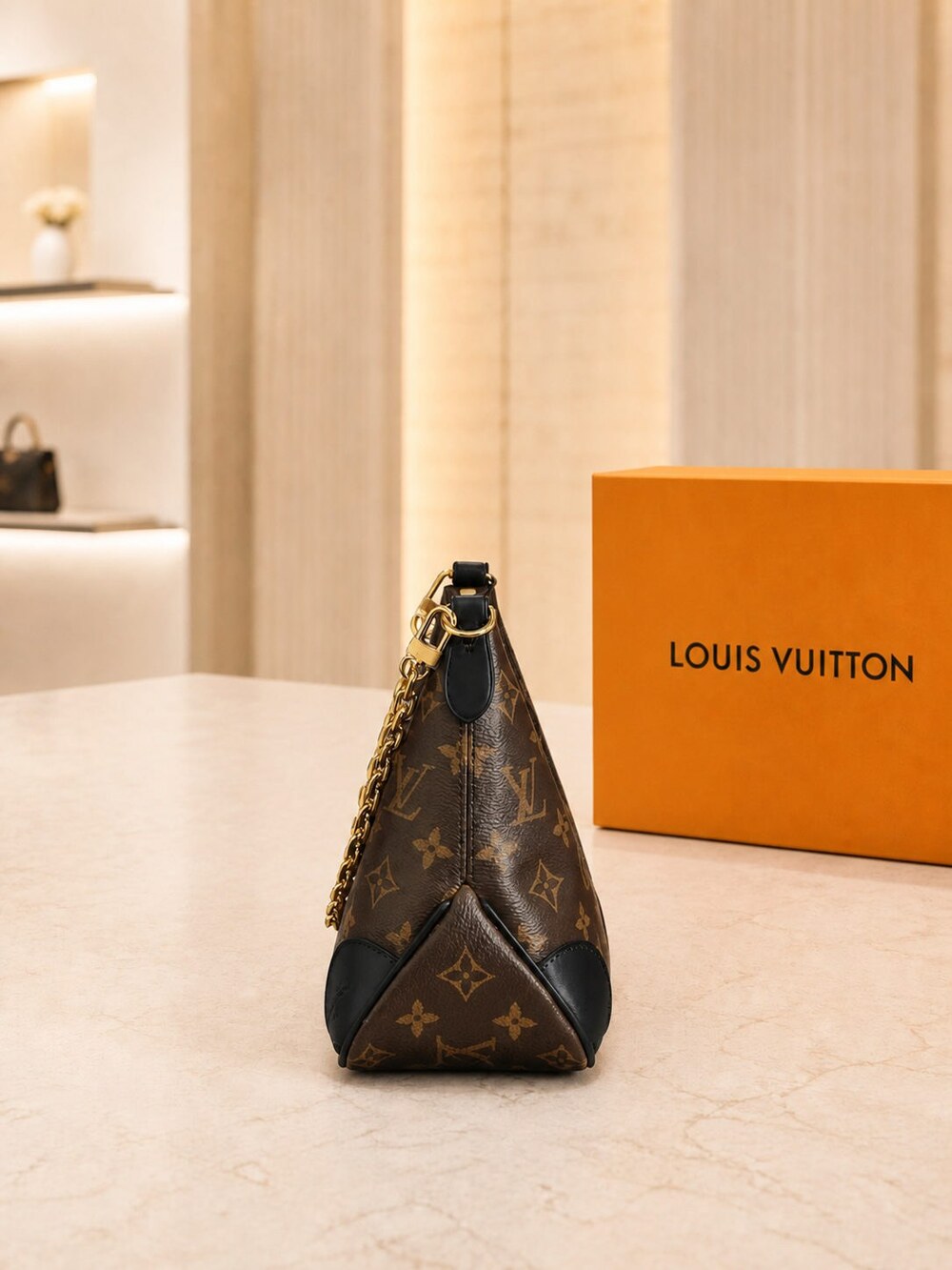 Louis Vuitton Boulogne Monogram Coated Canvas Shoulder Bag with Natural Trim - Picture 3 of 6